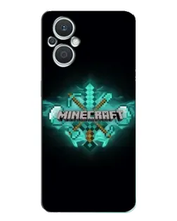 Чехол для OPPO Reno7 Lite (5G) с картинкой «Minecraft Diamond лого» Чехол для OPPO Reno7 Lite (5G) с картинкой «Minecraft Diamond лого»