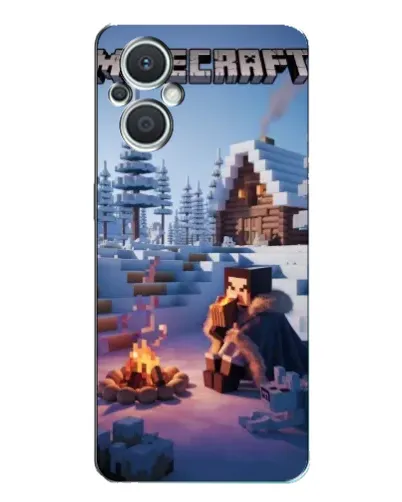 Чехол для OPPO Reno7 Lite (5G) с картинкой «Зимний Minecraft»