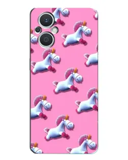 Чехол для OPPO Reno7 Lite (5G) с картинкой «Единороги на розовом»