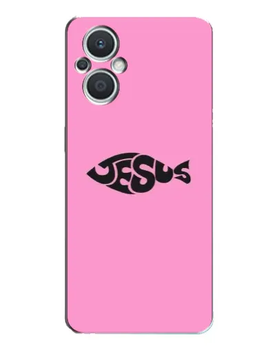 Чехол для OPPO Reno7 Lite (5G) с картинкой «Розовый символ  Jesus»