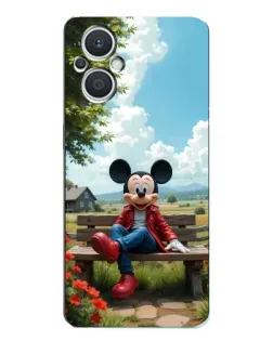 Чехол для OPPO Reno7 Lite (5G) с картинкой «Микки на скамейке»