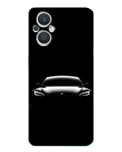 Чехол для OPPO Reno7 Lite (5G) с картинкой «Фары Tesla Night» Чехол для OPPO Reno7 Lite (5G) с картинкой «Фары Tesla Night»