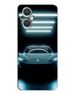 Чехол для OPPO Reno7 Lite (5G) с картинкой «Tesla в неоне» Чехол для OPPO Reno7 Lite (5G) с картинкой «Tesla в неоне»