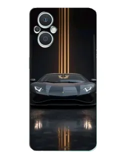 Чехол для OPPO Reno7 Lite (5G) с картинкой «Lamborghini золотые линии»