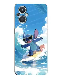 Чехол для OPPO Reno7 Lite (5G) с картинкой «Стич на волне»