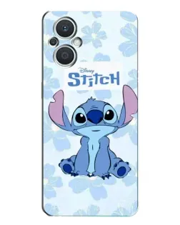 Чехол для OPPO Reno7 Lite (5G) с картинкой «Stitch среди цветов»