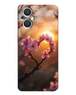 Чехол для OPPO Reno7 Lite (5G) с картинкой «Розовый цвет сердце на фоне заката» Чехол для OPPO Reno7 Lite (5G) с картинкой «Розовый цвет сердце на фоне заката»