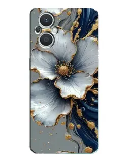 Чехол для OPPO Reno7 Lite (5G) с картинкой «Белый цветок и золотой флюид» Чехол для OPPO Reno7 Lite (5G) с картинкой «Белый цветок и золотой флюид»
