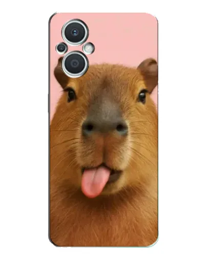 Чехол для OPPO Reno7 Lite (5G) с картинкой «Капибара с языком»
