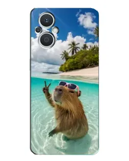 Чехол для OPPO Reno7 Lite (5G) с картинкой «Капибара на море»