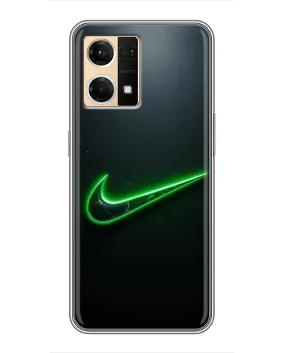 Чехол для OPPO Reno7 Pro 5G с картинкой «Неоновый контур Nike» Чехол для OPPO Reno7 Pro 5G с картинкой «Неоновый контур Nike»