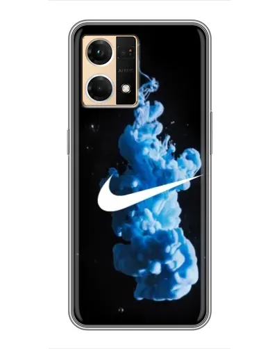 Чехол для OPPO Reno7 Pro 5G с картинкой «Nike и синий дым» Чехол для OPPO Reno7 Pro 5G с картинкой «Nike и синий дым»