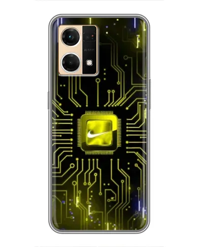 Чехол для OPPO Reno7 Pro 5G с картинкой «Nike — золотая искра» Чехол для OPPO Reno7 Pro 5G с картинкой «Nike — золотая искра»