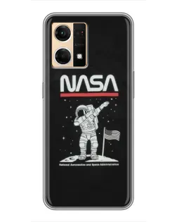 Чехол для OPPO Reno7 Pro 5G с картинкой «NASA — шагаем по Луне» Чехол для OPPO Reno7 Pro 5G с картинкой «NASA — шагаем по Луне»