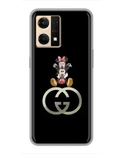 Чехол для OPPO Reno7 Pro 5G с картинкой «Минни Маус на лого»