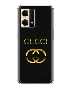 Чехол для OPPO Reno7 Pro 5G с картинкой «Золотой логотип Gucci»