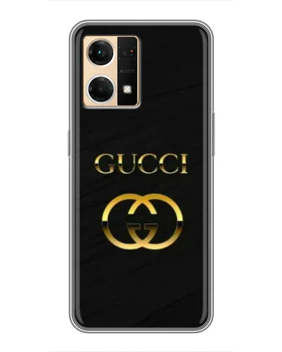 Чехол для OPPO Reno7 Pro 5G с картинкой «Золотой логотип Gucci»