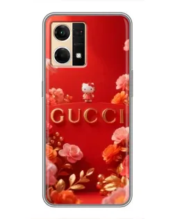 Чехол для OPPO Reno7 Pro 5G с картинкой «Gucci — золотой сад»