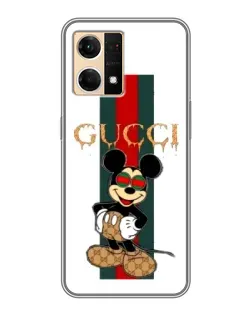 Чехол для OPPO Reno7 Pro 5G с картинкой «Микки Маус Gucci — полосы»