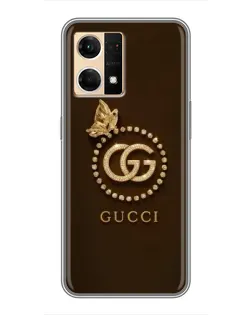 Чехол для OPPO Reno7 Pro 5G с картинкой «Gucci — золотая бабочка»