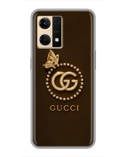 Чехол для OPPO Reno7 Pro 5G с картинкой «Gucci — золотая бабочка»