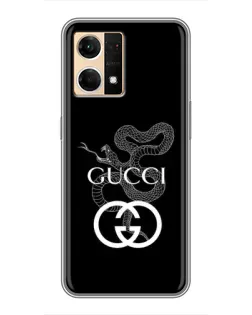 Чехол для OPPO Reno7 Pro 5G с картинкой «Gucci — серебряная змея»