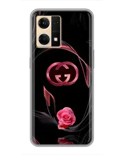 Чехол для OPPO Reno7 Pro 5G с картинкой «Gucci — неоновая роза»