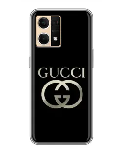 Чехол для OPPO Reno7 Pro 5G с картинкой «Gucci — золото на черном»