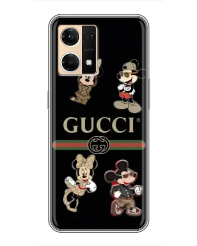 Чехол для OPPO Reno7 Pro 5G с картинкой «Gucci — герои Disney и монограмма» Чехол для OPPO Reno7 Pro 5G с картинкой «Gucci — герои Disney и монограмма»