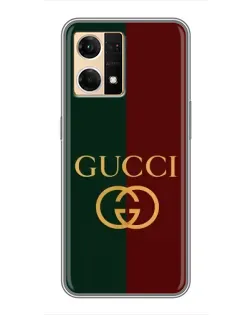 Чехол для OPPO Reno7 Pro 5G с картинкой «Gucci — темно-зеленый градиент»
