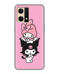 Чехол для OPPO Reno7 Pro 5G с картинкой «My Melody и Kuromi» Чехол для OPPO Reno7 Pro 5G с картинкой «My Melody и Kuromi»