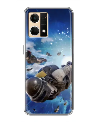 Чехол для OPPO Reno7 Pro 5G с картинкой «Десант PUBG — прыжок»