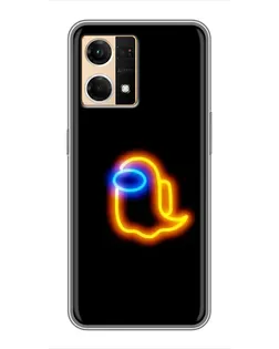 Чехол для OPPO Reno7 Pro 5G с картинкой «Among Us неоновое сияние»