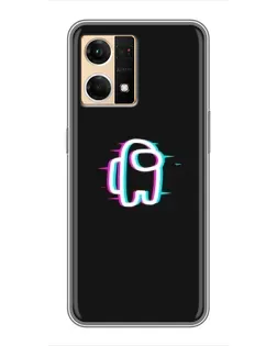 Чехол для OPPO Reno7 Pro 5G с картинкой «Among Us неон»