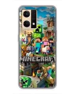 Чехол для OPPO Reno7 Pro 5G с картинкой «Замок Minecraft»
