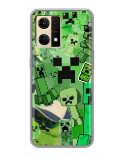 Чехол для OPPO Reno7 Pro 5G с картинкой «Криперы Minecraft»
