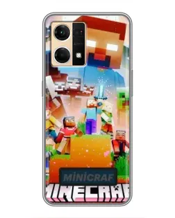 Чехол для OPPO Reno7 Pro 5G с картинкой «Minecraft герои игры»