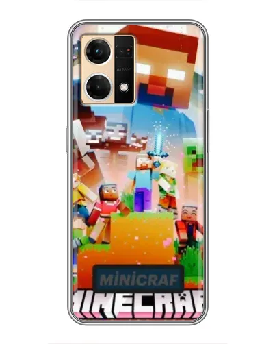 Чехол для OPPO Reno7 Pro 5G с картинкой «Minecraft герои игры»