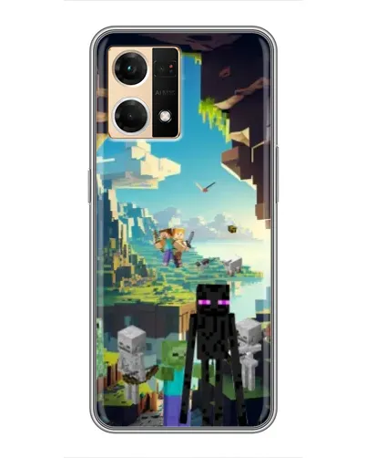 Чехол для OPPO Reno7 Pro 5G с картинкой «Эндермен в лесу»
