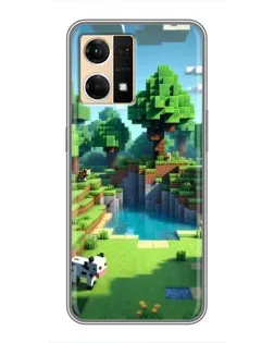 Чехол для OPPO Reno7 Pro 5G с картинкой «Minecraft летний день»