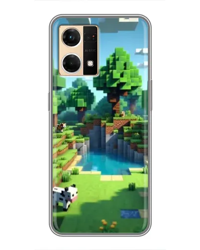 Чехол для OPPO Reno7 Pro 5G с картинкой «Minecraft летний день»