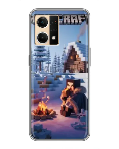 Чехол для OPPO Reno7 Pro 5G с картинкой «Зимний Minecraft»