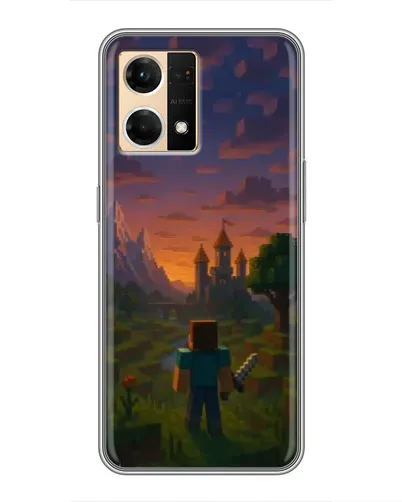 Чехол для OPPO Reno7 Pro 5G с картинкой «Стив у башни»