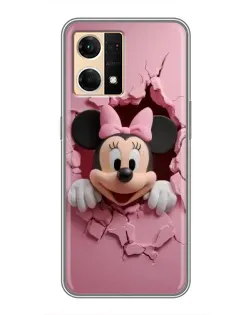Чехол для OPPO Reno7 Pro 5G с картинкой «Минни сквозь стену»