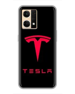 Чохол для OPPO Reno7 Pro 5G з картинкою «Tesla Red Logo» Чохол для OPPO Reno7 Pro 5G з картинкою «Tesla Red Logo»