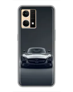 Чехол для OPPO Reno7 Pro 5G с картинкой «Mercedes на черном»