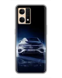 Чехол для OPPO Reno7 Pro 5G с картинкой «Ночной Mercedes EQ»