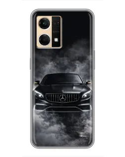 Чехол для OPPO Reno7 Pro 5G с картинкой «Mercedes в дыму»