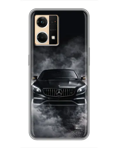 Чехол для OPPO Reno7 Pro 5G с картинкой «Mercedes в дыму»