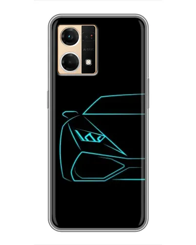 Чехол для OPPO Reno7 Pro 5G с картинкой «Голубой силуэт Lamborghini» Чехол для OPPO Reno7 Pro 5G с картинкой «Голубой силуэт Lamborghini»